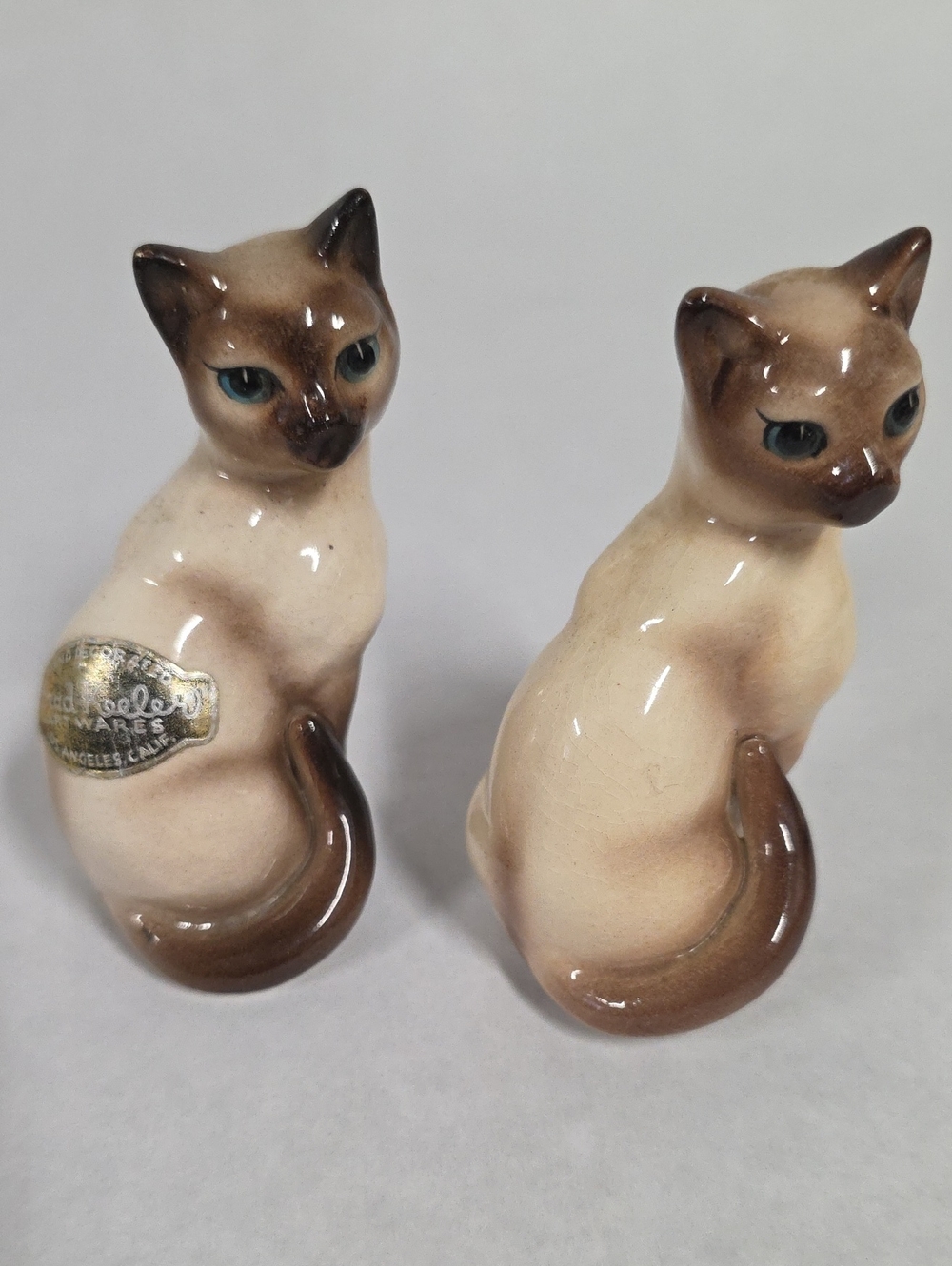 Vtg Brad Keeler Siamese Cat Figurines Set - Keeler Ware Los Angeles CA Pottery - Picture 2 of 12